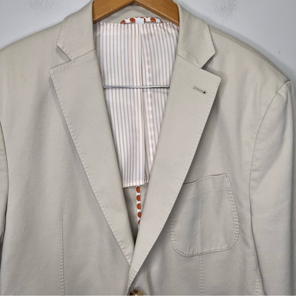 JKT New York Tan Cotton Blazer Jacket Sports Coat Size 40R - Picture 4 of 15